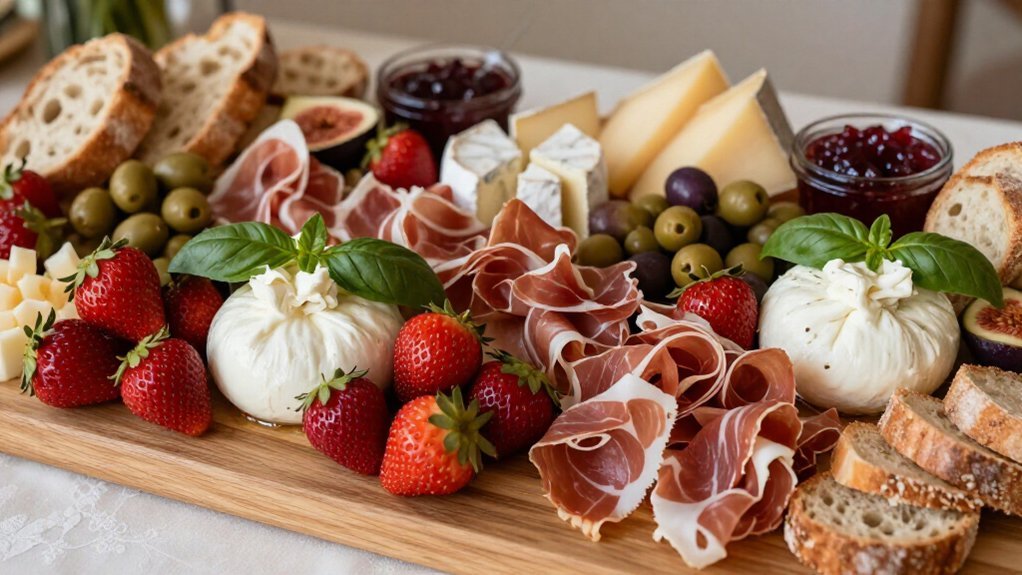 charcuterie foundation with colorful spreads