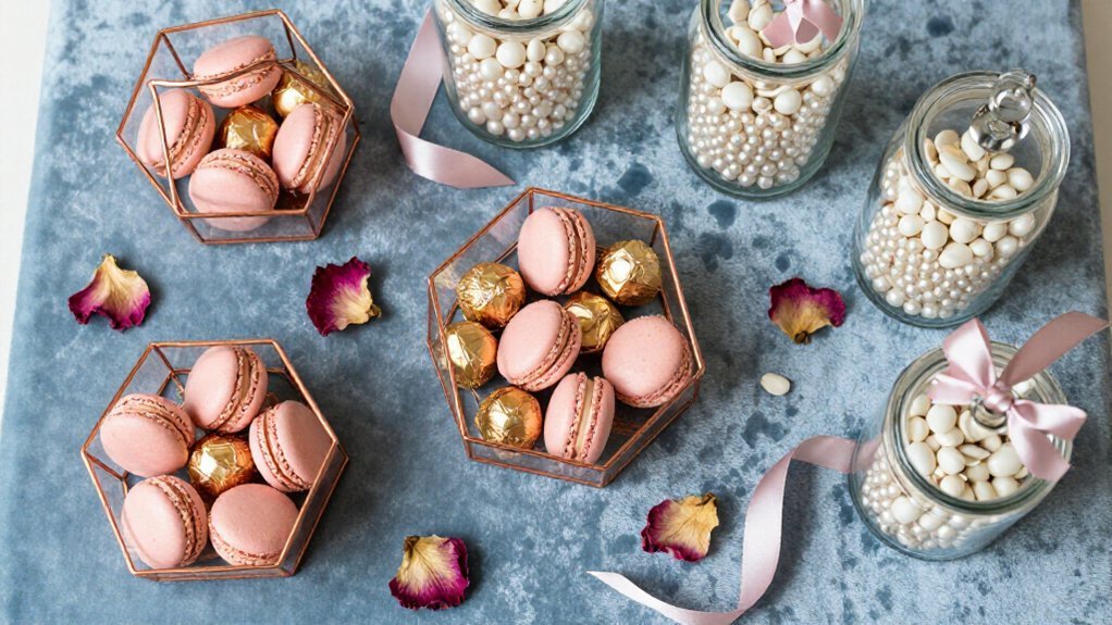 coordinate color themed candy bar ambiance
