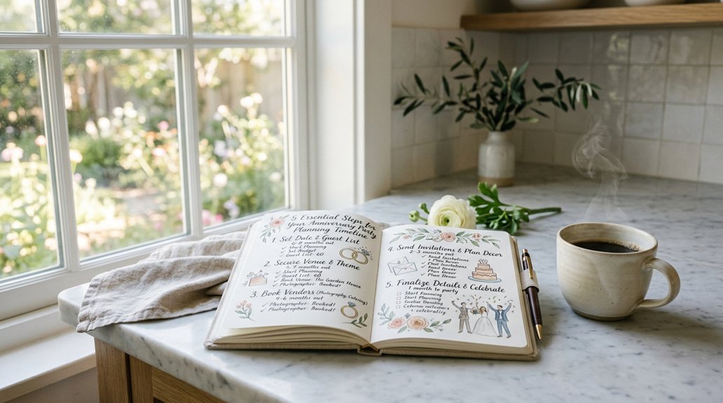 five steps for anniversary planning timeline