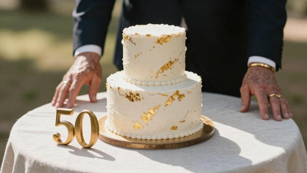 golden anniversary gold decor vow renewals