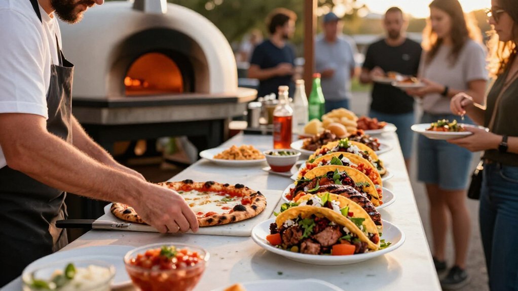 late night pizza and taco stations