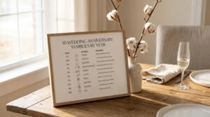 ten wedding anniversary symbols by year