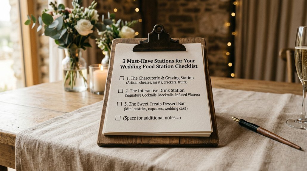three wedding food stations checklist