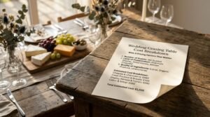 wedding grazing table pricing factors breakdown