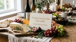 wedding grazing table size guide portions